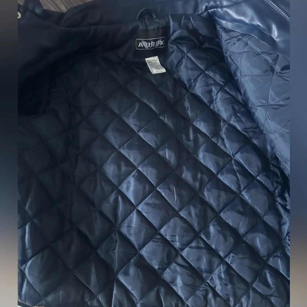 AVIREX 1975 New York leather bomber button down jacket youth large - super rare - Picture 9 of 13